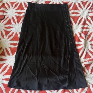 Forever 21 Black Midi Skirt with Side Buttons